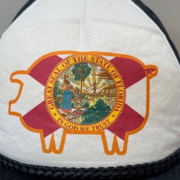 Florida State Flag Trucker Hat Baseball Cap Hat Adjustable Black Mesh - Picture 6 of 8